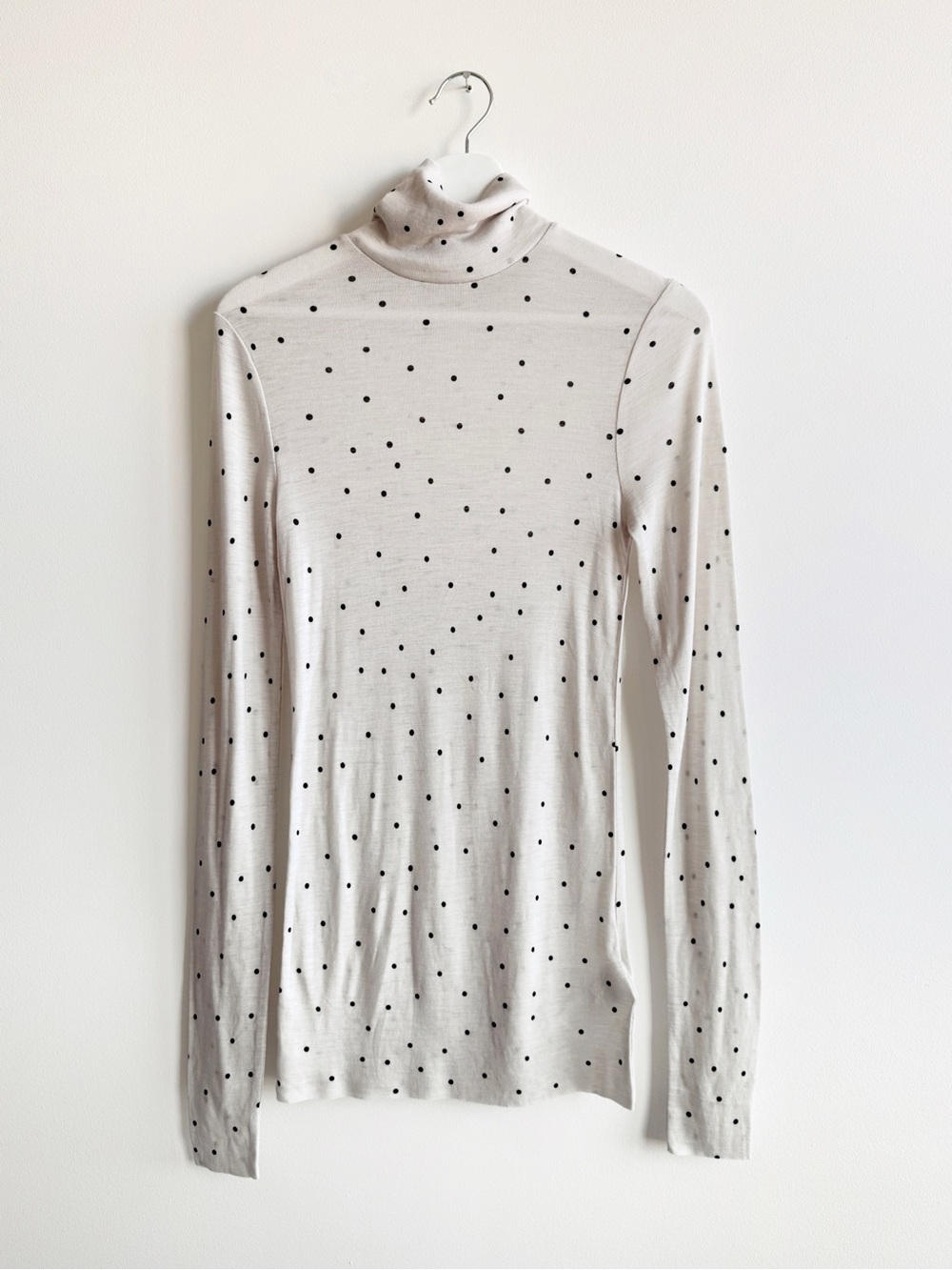 COS Merino Wool Polka Dot Roll-Neck Turtleneck